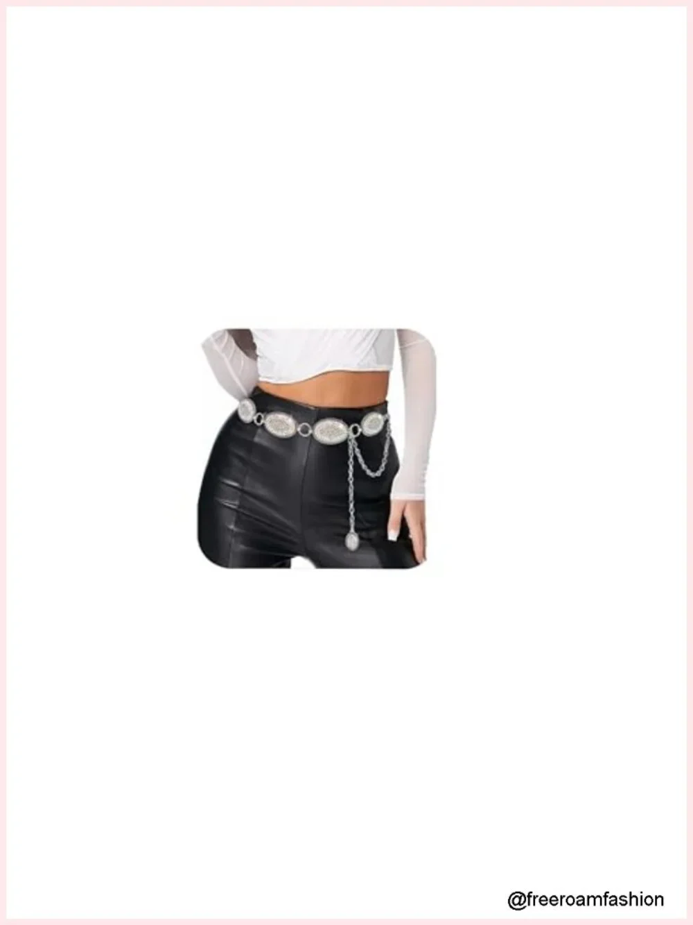 Rhinestone Concho Belt, Western Crystal Chain Belt for Country Concerts
